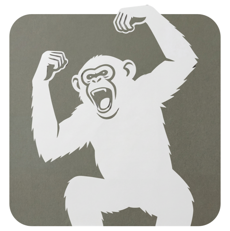 chimping.io brand mark — chimp on olive square